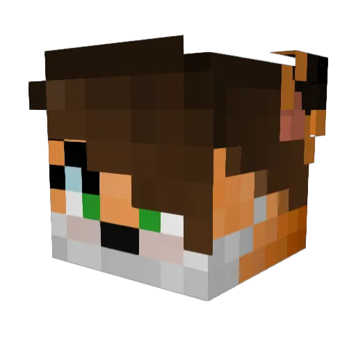 PauloHaru Minecraft avatar head, 3D render