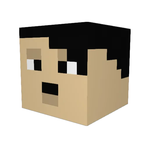 Paulon126 Minecraft avatar head, 3D render