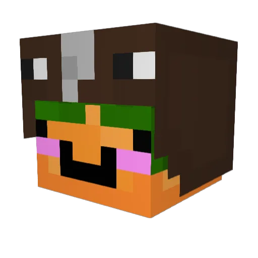 Paulonym Minecraft avatar head, 3D render
