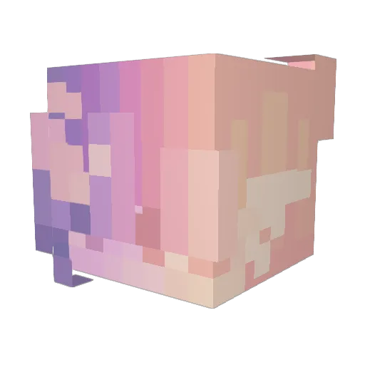 Paulthetic Minecraft avatar head, 3D render