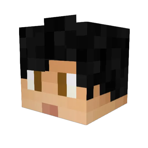 PaulyyD Minecraft avatar head, 3D render