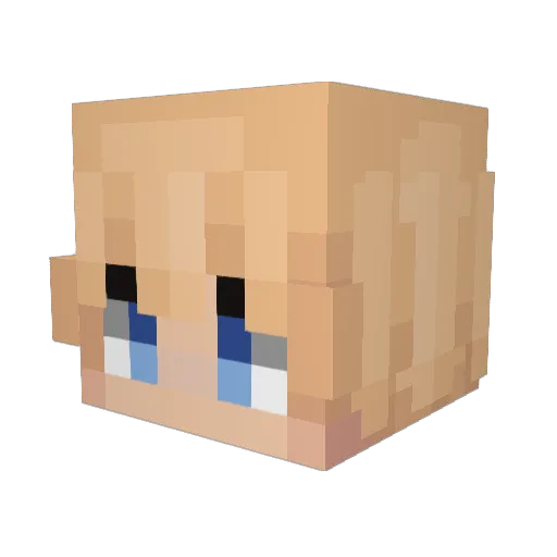 Pausts Minecraft avatar head, 3D render