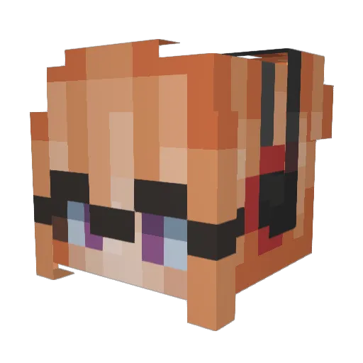 Pauvbete Minecraft avatar head, 3D render