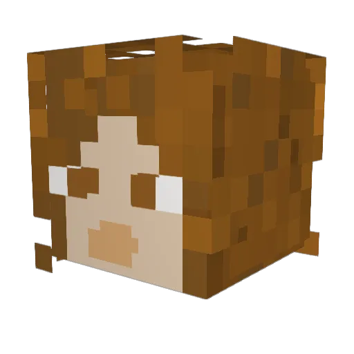 Pavaiotta Minecraft avatar head, 3D render