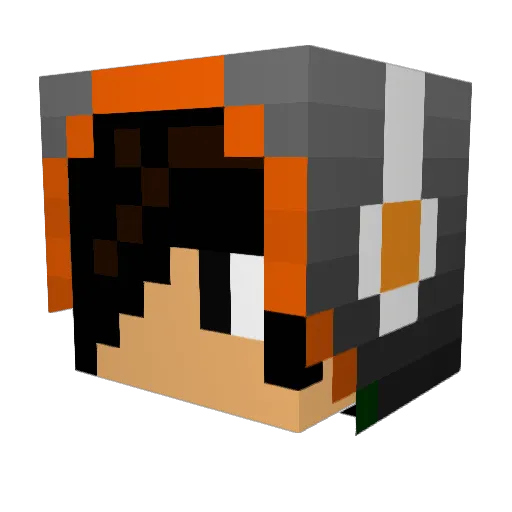 Pavarok Minecraft avatar head, 3D render