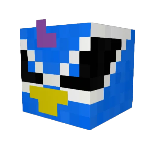 PavoPeacock Minecraft avatar head, 3D render