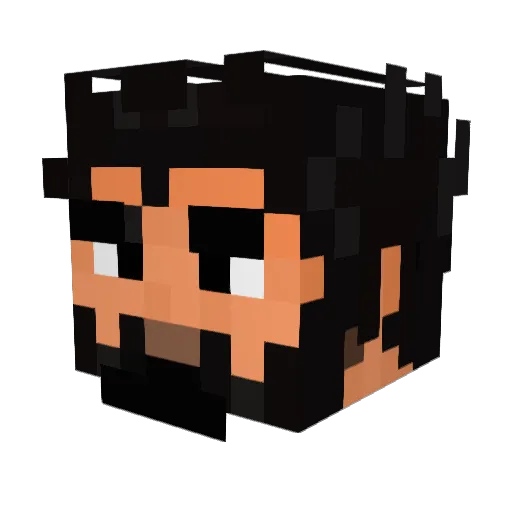 Pavoroso Minecraft avatar head, 3D render