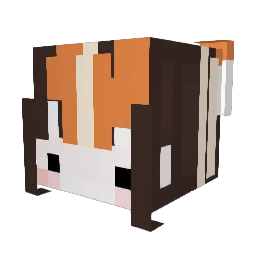 PawFium Minecraft avatar head, 3D render