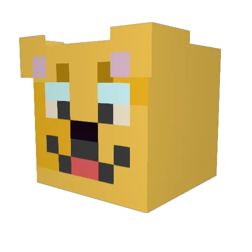 Pawbz Minecraft avatar head, 3D render