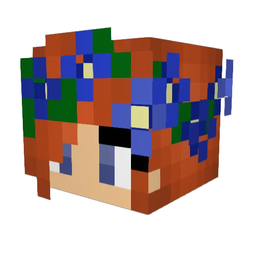 Pawdia Minecraft avatar head, 3D render