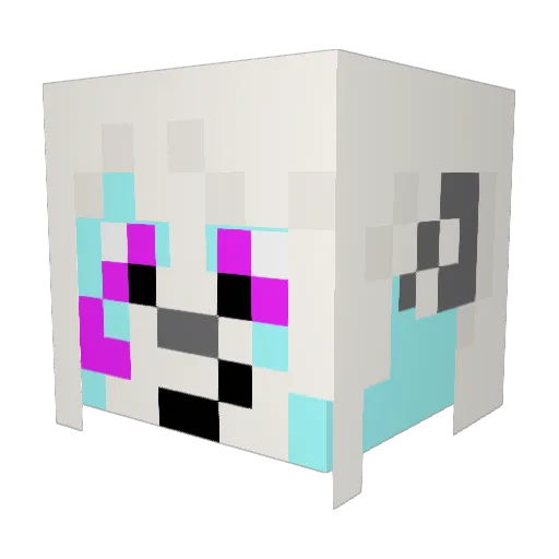 Pawkets Minecraft avatar head, 3D render