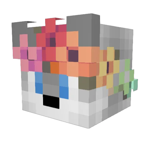 Pawmii Minecraft avatar head, 3D render