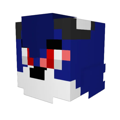 PawnonBlue Minecraft avatar head, 3D render