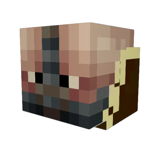 Pawood Minecraft avatar head, 3D render