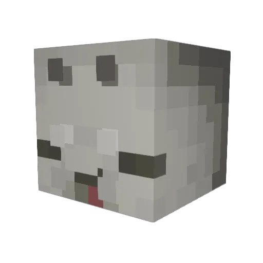 Pawsky Minecraft avatar head, 3D render