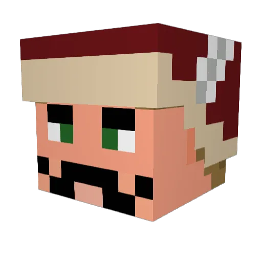 Pawster_Guy Minecraft avatar head, 3D render