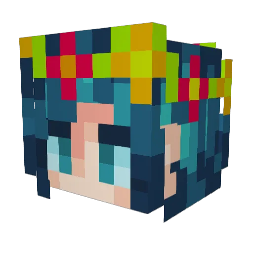 Pawtatoo Minecraft avatar head, 3D render
