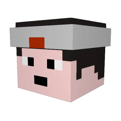 Pawytrlick Minecraft avatar head, 3D render