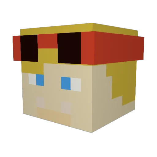Pax32 Minecraft avatar head, 3D render