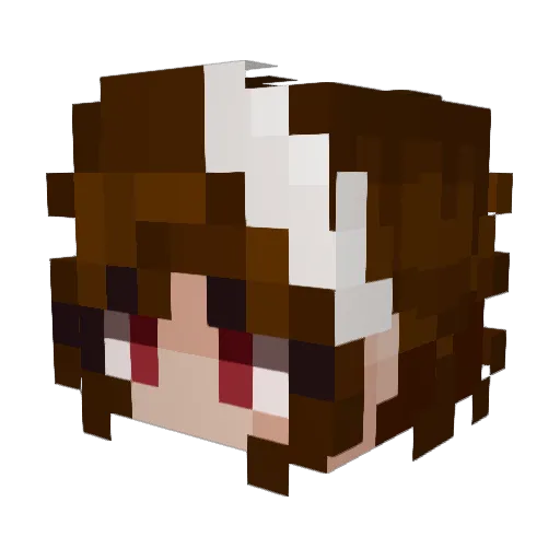 Paximinna Minecraft avatar head, 3D render