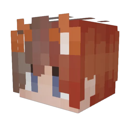 Paxo1otl Minecraft avatar head, 3D render