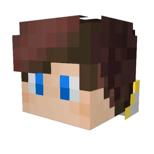 Paxxa Minecraft avatar head, 3D render