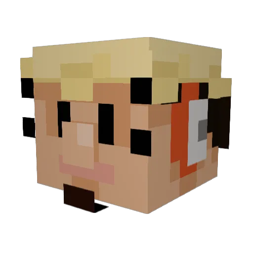 PayceTheRed Minecraft avatar head, 3D render