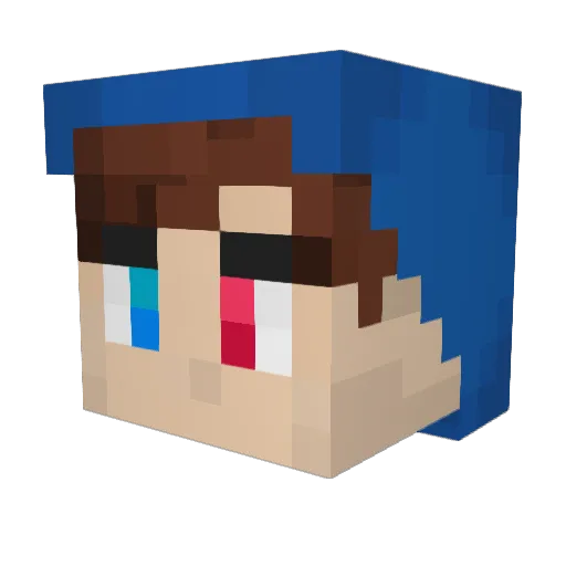 Paysanito Minecraft avatar head, 3D render