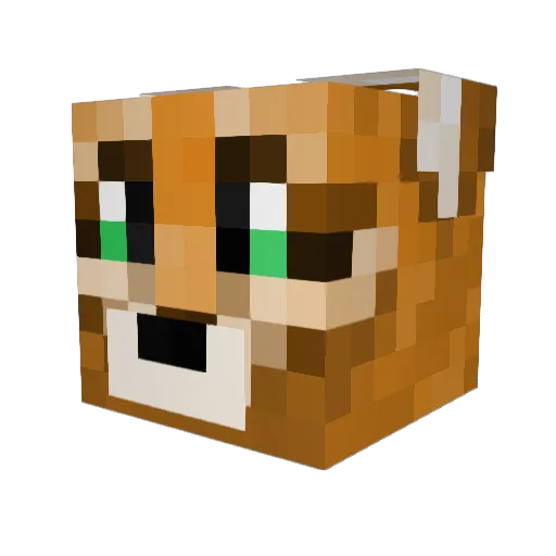 PazRedPanda Minecraft avatar head, 3D render
