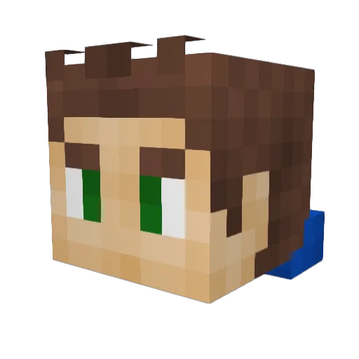 Pazifista Minecraft avatar head, 3D render