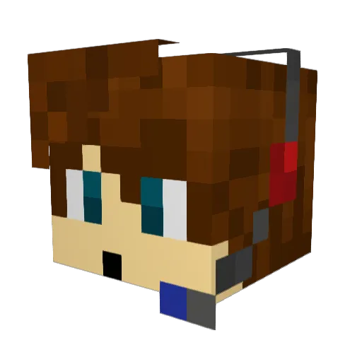 Paztelu Minecraft avatar head, 3D render