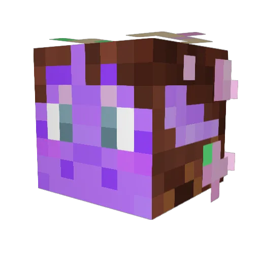 PazziLavender Minecraft avatar head, 3D render