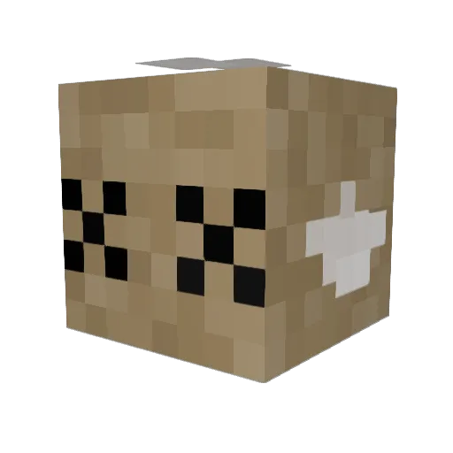Pbunka Minecraft avatar head, 3D render