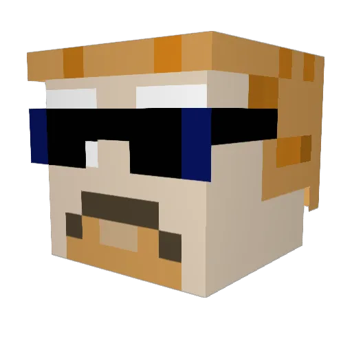 PcPrincip4l Minecraft avatar head, 3D render
