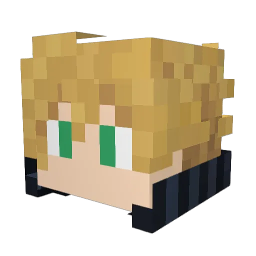 Pc_TimeGT Minecraft avatar head, 3D render