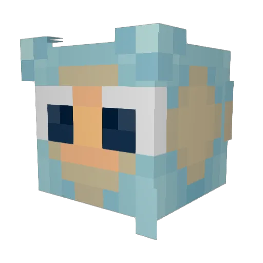 Pchlenka Minecraft avatar head, 3D render