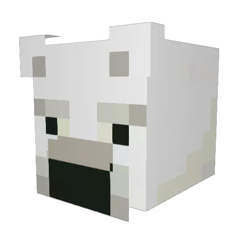 PclarBear Minecraft avatar head, 3D render