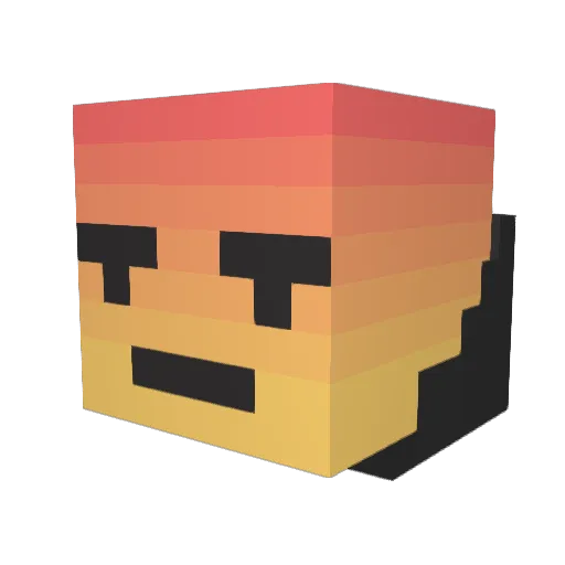 Pe1rce Minecraft avatar head, 3D render