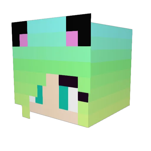 PeKa_ Minecraft avatar head, 3D render