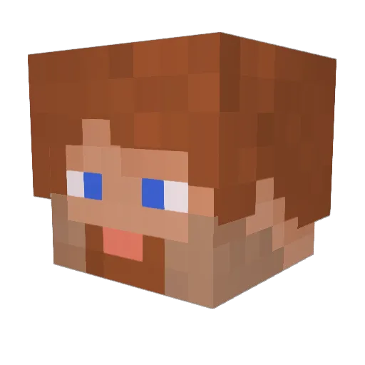 PeMan Minecraft avatar head, 3D render