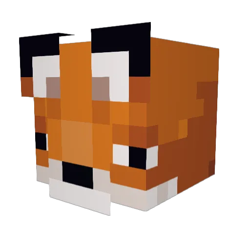 PeP_MintFox Minecraft avatar head, 3D render