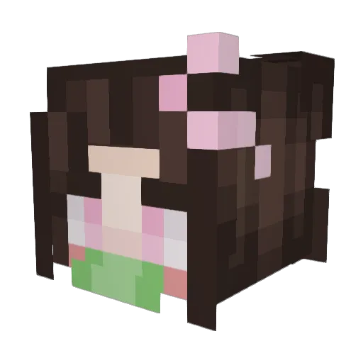 PeWPeWCaTe Minecraft avatar head, 3D render