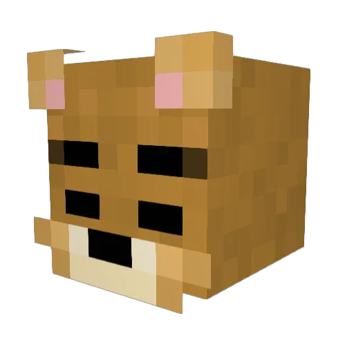 Peaachyal Minecraft avatar head, 3D render