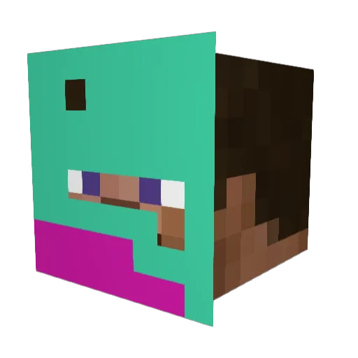 PeaceOlsen Minecraft avatar head, 3D render