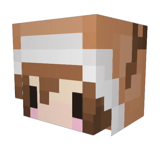 PeacefulDoe Minecraft avatar head, 3D render