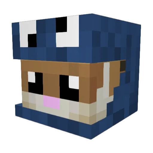 PeacefulPiano Minecraft avatar head, 3D render