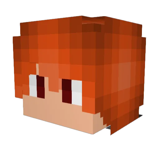 Peach0505 Minecraft avatar head, 3D render