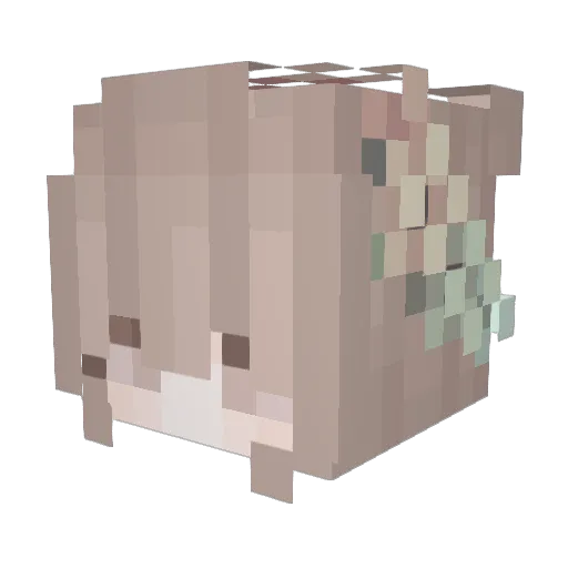 PeachBuy Minecraft avatar head, 3D render