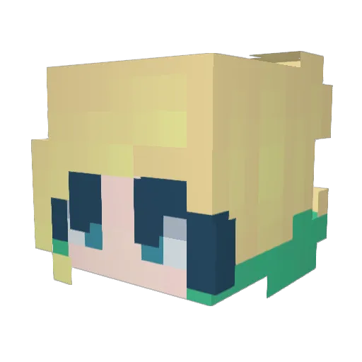 PeachCup Minecraft avatar head, 3D render