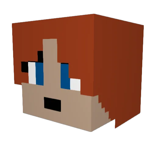PeachDragon22 Minecraft avatar head, 3D render